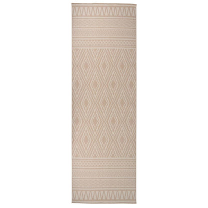 vidaXL Outdoor Flatweave Rug 80x250 cm Brown Stripes