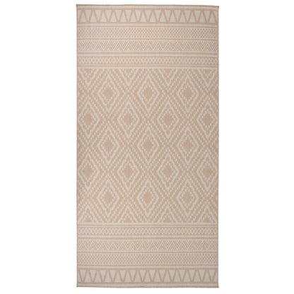 vidaXL Outdoor Flatweave Rug 100x200 cm Brown Stripes