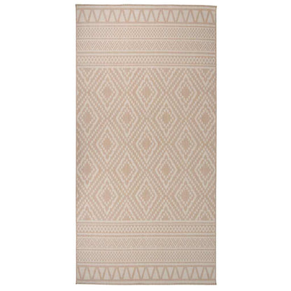 vidaXL Outdoor Flatweave Rug 100x200 cm Brown Stripes