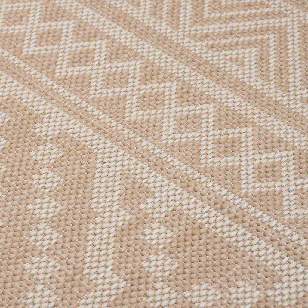 vidaXL Outdoor Flatweave Rug 100x200 cm Brown Stripes