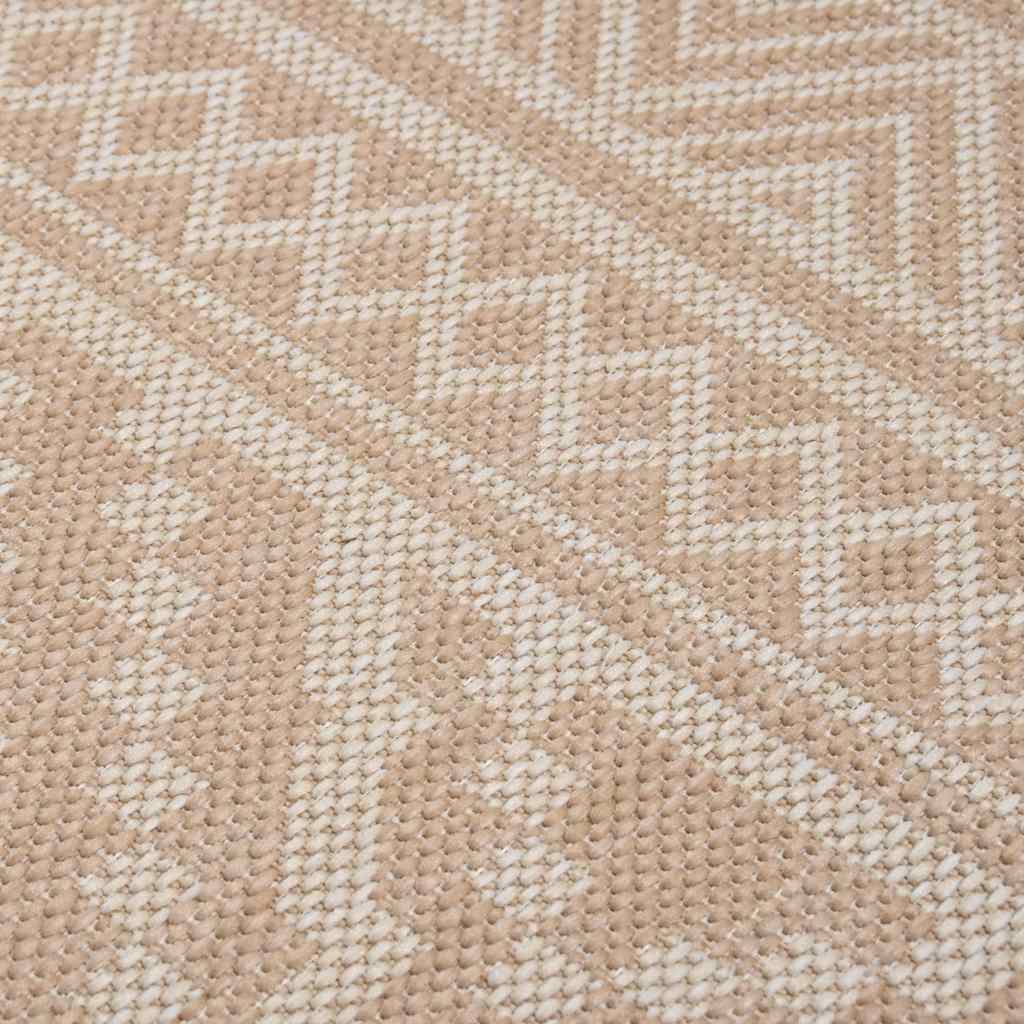 vidaXL Outdoor Flatweave Rug 100x200 cm Brown Stripes