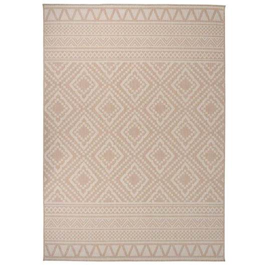 vidaXL Outdoor Flatweave Rug 120x170 cm Brown Stripes