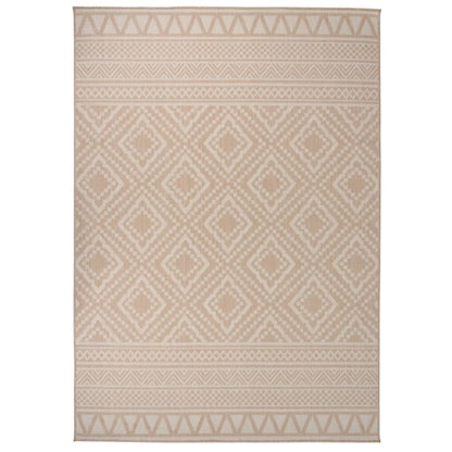 vidaXL Outdoor Flatweave Rug 140x200 cm Brown Stripes