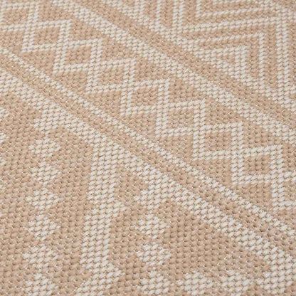 vidaXL Outdoor Flatweave Rug 140x200 cm Brown Stripes