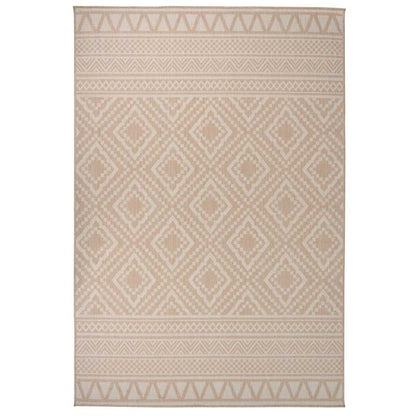 vidaXL Outdoor Flatweave Rug 160x230 cm Brown Stripes