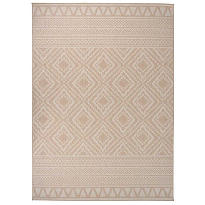vidaXL Outdoor Flatweave Rug 200x280 cm Brown Stripes
