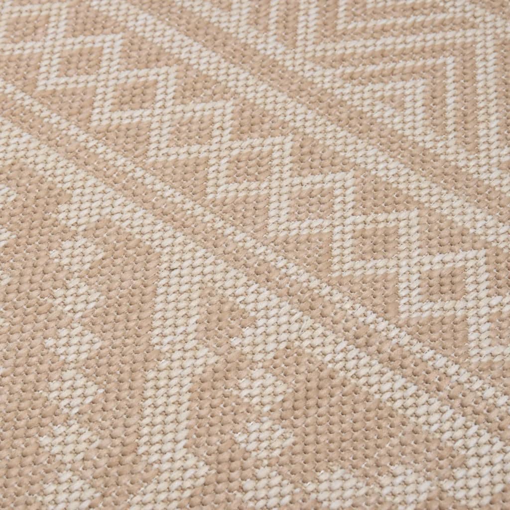 vidaXL Outdoor Flatweave Rug 200x280 cm Brown Stripes
