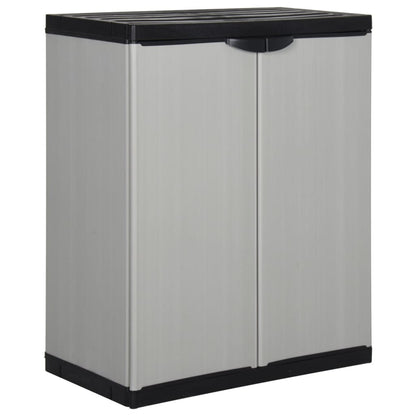 vidaXL Garden Storage Cabinet with 1 Shelf Grey and Black 68x40x85 cm