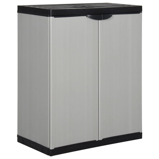 vidaXL Garden Cabinet | Grey and Black | PVC and Polypropylene | Medium