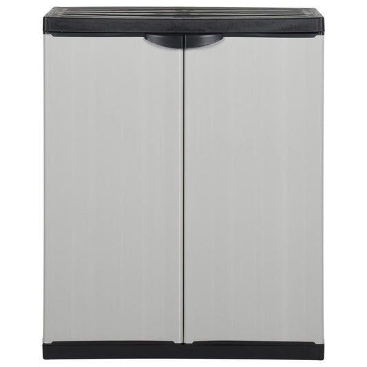 vidaXL Garden Cabinet | Grey and Black | PVC and Polypropylene | Medium