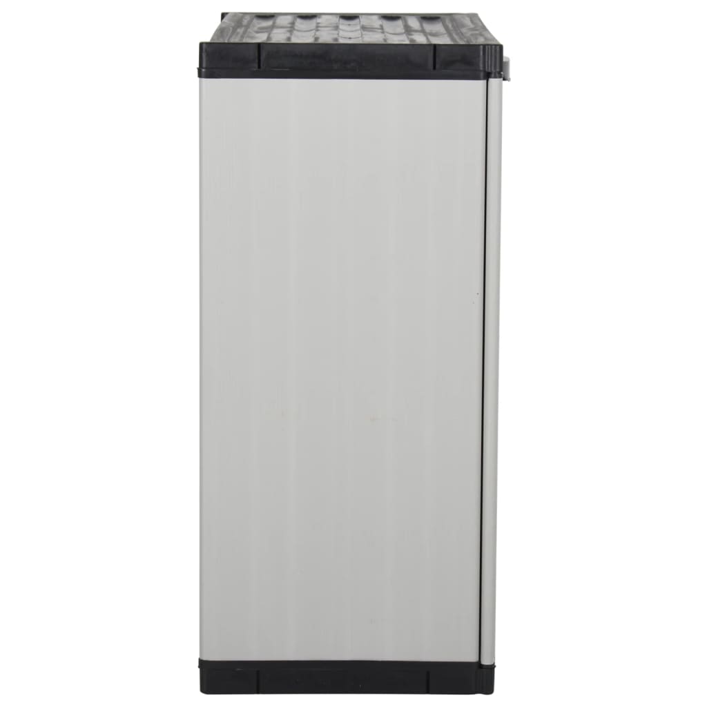 vidaXL Garden Storage Cabinet with 1 Shelf Grey and Black 68x40x85 cm