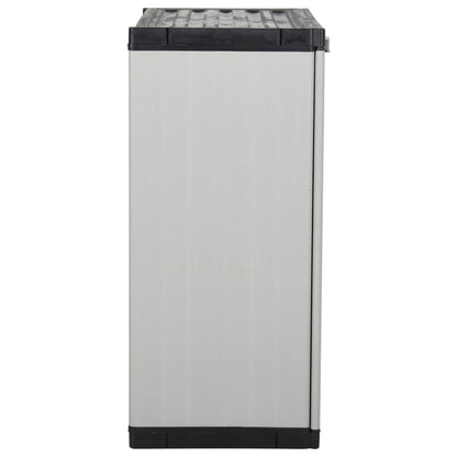 vidaXL Garden Storage Cabinet with 1 Shelf Grey and Black 68x40x85 cm