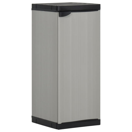 vidaXL Garden Storage Cabinet | Grey and Black | PVC and Polypropylene | Compact