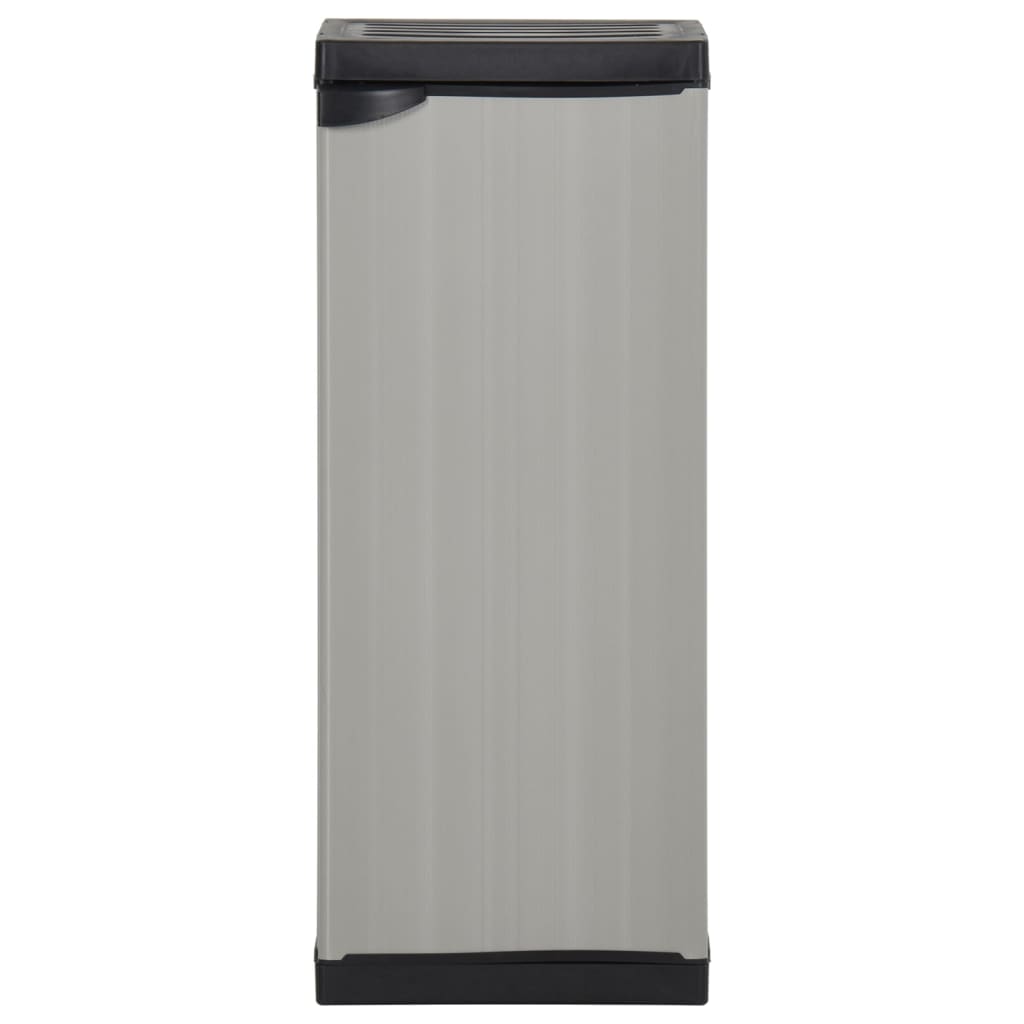 vidaXL Garden Storage Cabinet with 1 Shelf Grey and Black 35x40x85 cm
