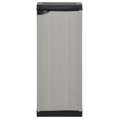 vidaXL Garden Storage Cabinet with 1 Shelf Grey and Black 35x40x85 cm