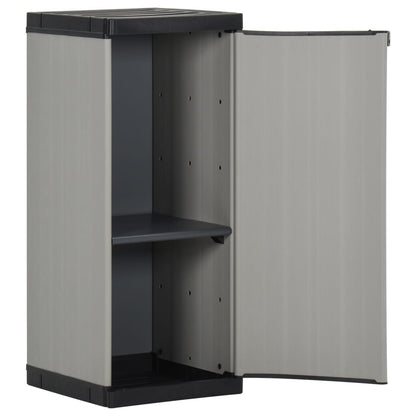 vidaXL Garden Storage Cabinet with 1 Shelf Grey and Black 35x40x85 cm