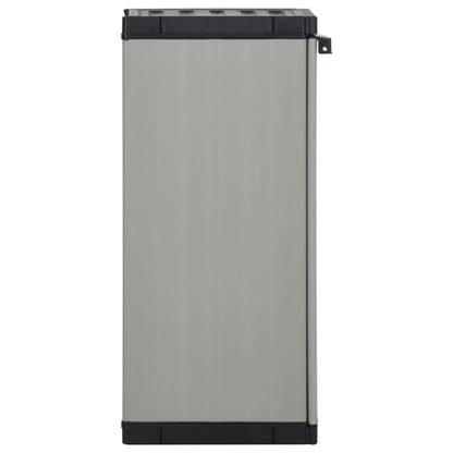 vidaXL Garden Storage Cabinet with 1 Shelf Grey and Black 35x40x85 cm