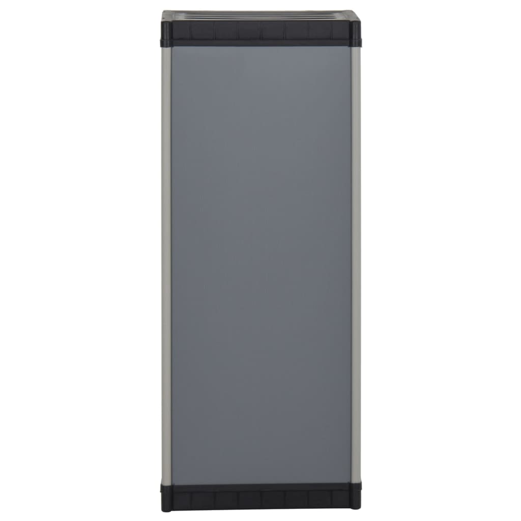 vidaXL Garden Storage Cabinet with 1 Shelf Grey and Black 35x40x85 cm