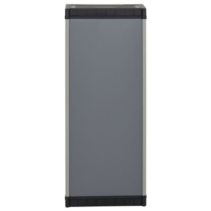 vidaXL Garden Storage Cabinet with 1 Shelf Grey and Black 35x40x85 cm