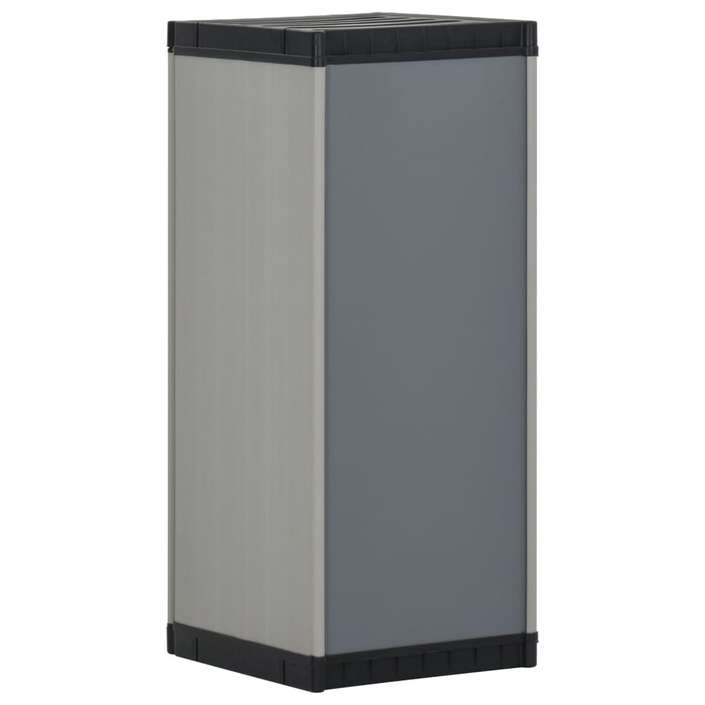vidaXL Garden Storage Cabinet with 1 Shelf Grey and Black 35x40x85 cm