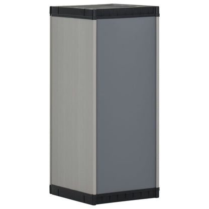 vidaXL Garden Storage Cabinet with 1 Shelf Grey and Black 35x40x85 cm