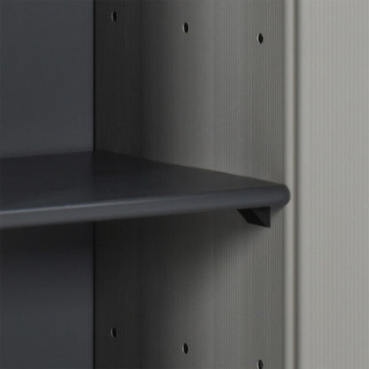 vidaXL Garden Storage Cabinet with 1 Shelf Grey and Black 35x40x85 cm