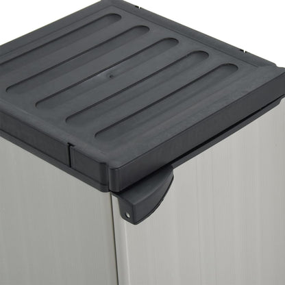 vidaXL Garden Storage Cabinet with 1 Shelf Grey and Black 35x40x85 cm