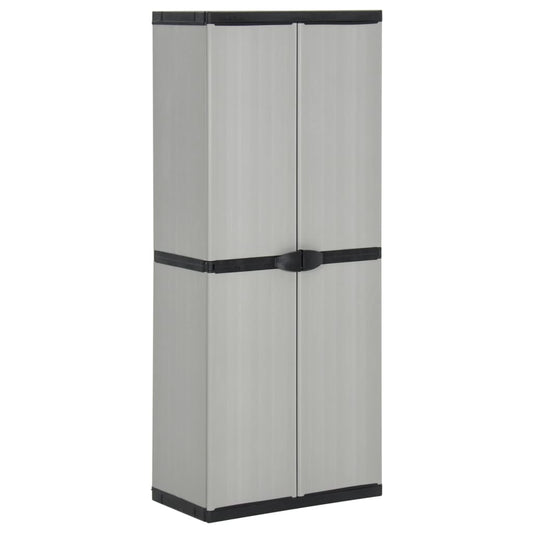 vidaXL Garden Storage Cabinet | Grey | PVC | Medium | Garden Storage Cabinet