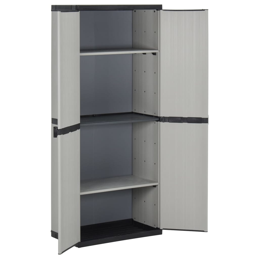 vidaXL Garden Storage Cabinet | Grey | PVC | Medium | Garden Storage Cabinet