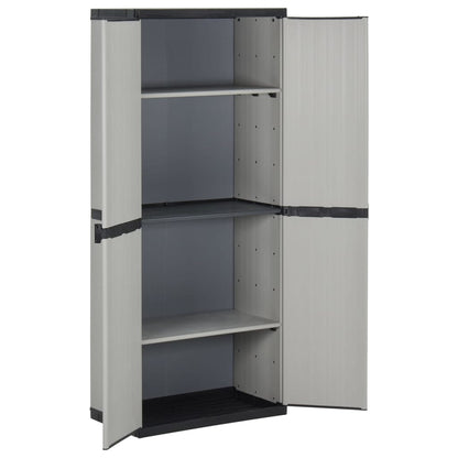 vidaXL Garden Storage Cabinet | Grey | PVC | Medium | Garden Storage Cabinet