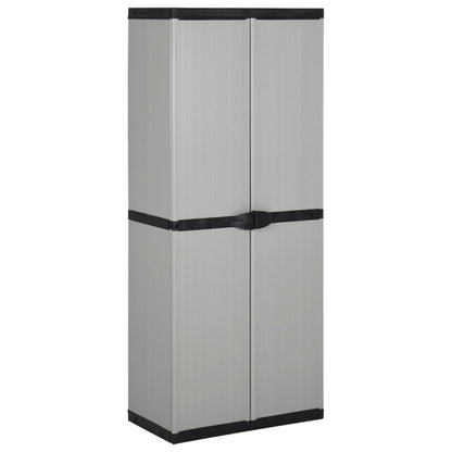 vidaXL Garden Storage Cabinet with 3 Shelves Grey&Black 68x40x168 cm
