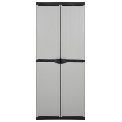 vidaXL Garden Storage Cabinet with 3 Shelves Grey&Black 68x40x168 cm