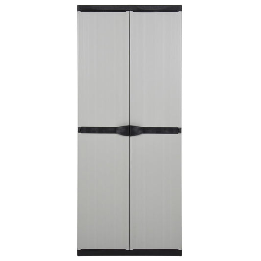vidaXL Garden Cabinet | Grey and Black | PVC and PP (Polypropylene) | Medium