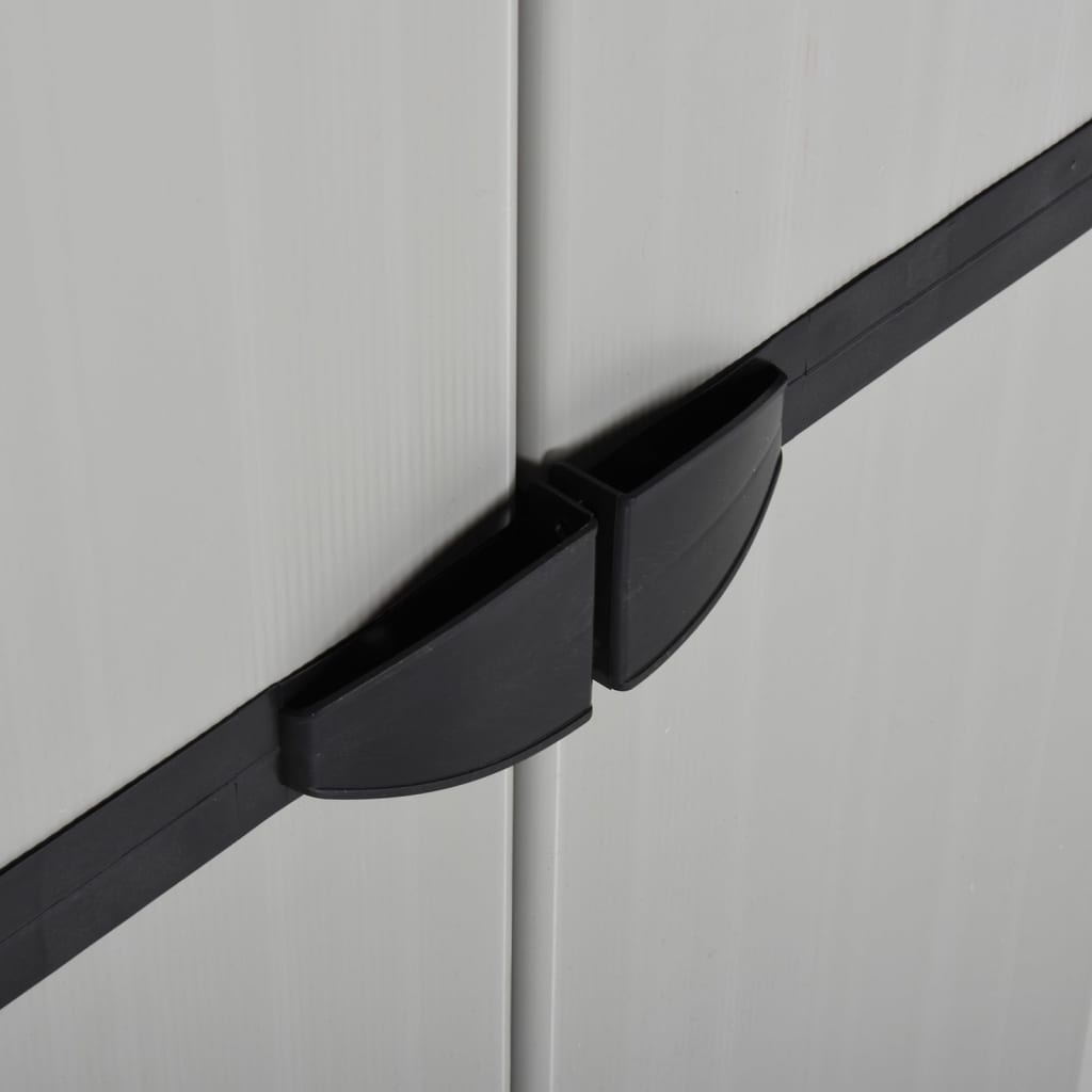 vidaXL Garden Storage Cabinet with 3 Shelves Grey&Black 68x40x168 cm