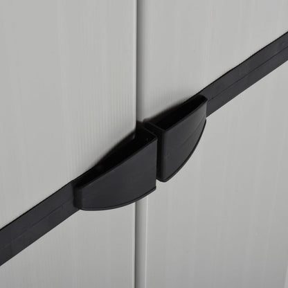 vidaXL Garden Storage Cabinet with 3 Shelves Grey&Black 68x40x168 cm