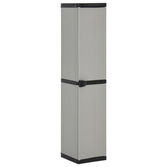 vidaXL Garden Storage Cabinet | Grey and Black | PVC, Polypropylene | Medium
