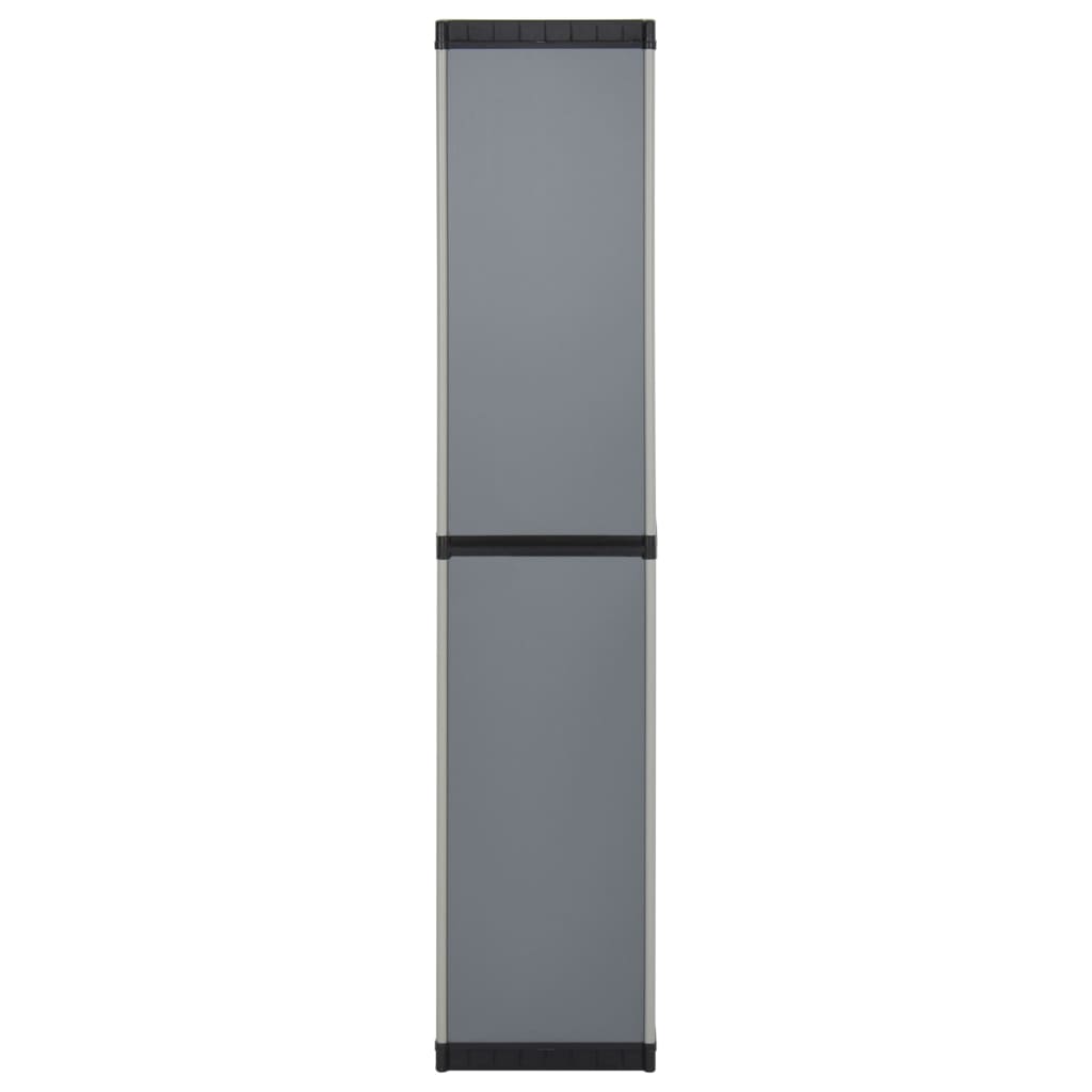 vidaXL Garden Storage Cabinet with 3 Shelves Grey & Black 34x40x168 cm