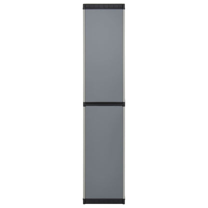 vidaXL Garden Storage Cabinet with 3 Shelves Grey & Black 34x40x168 cm