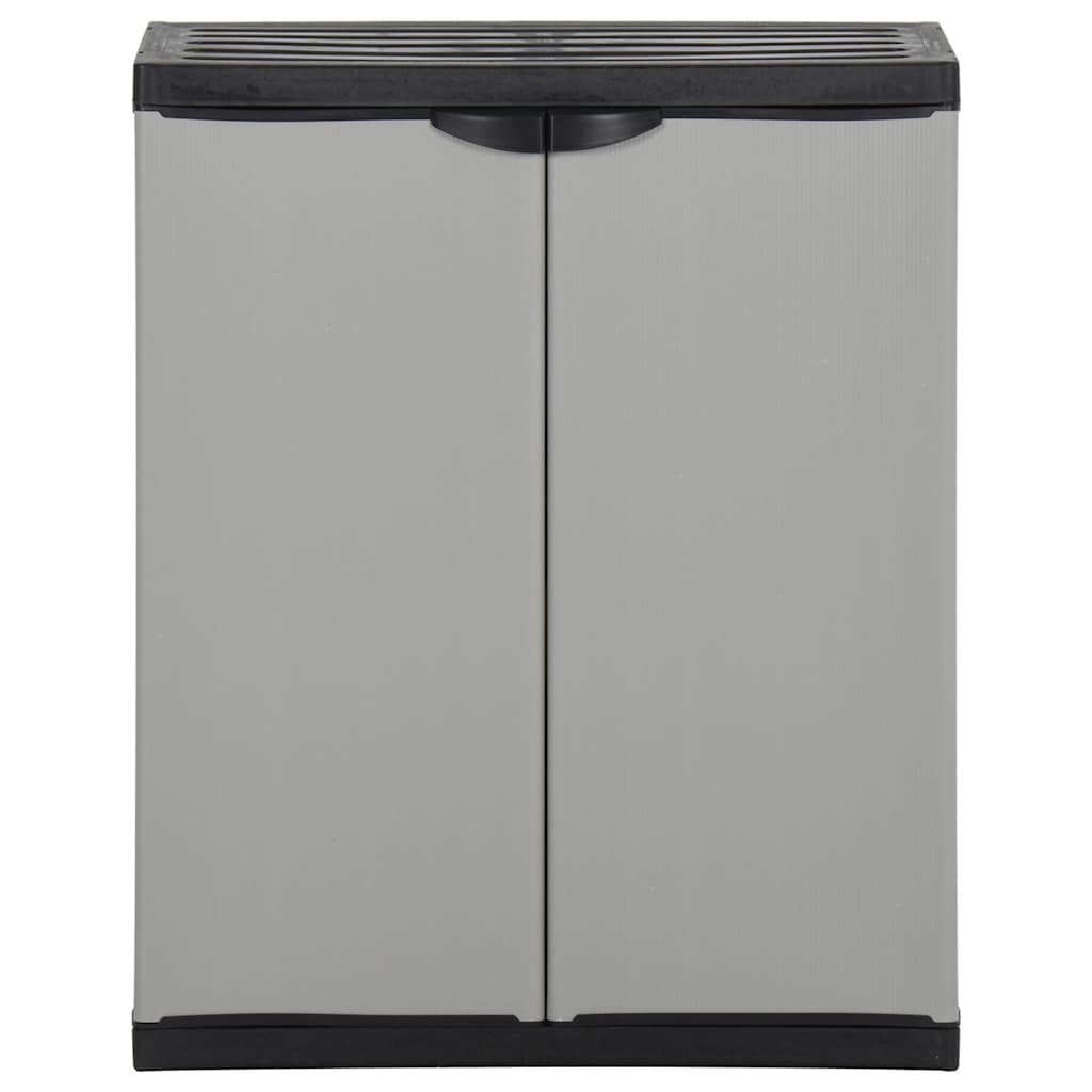 340987 vidaXL Garden Waste Cabinet Grey and Black 68x40x85 cm PP
