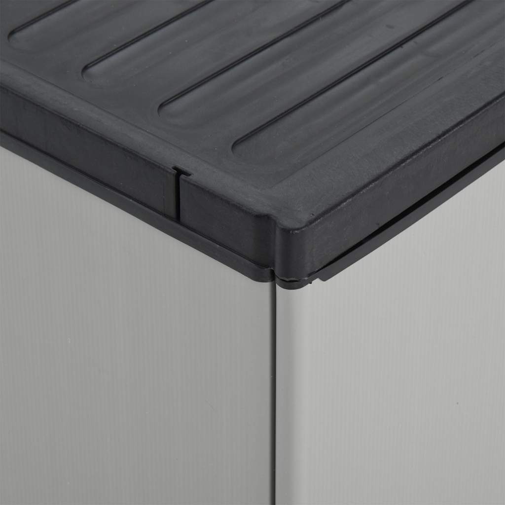 340987 vidaXL Garden Waste Cabinet Grey and Black 68x40x85 cm PP