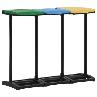 340989 vidaXL Bin Bag Stands with Lid 240-330 L Multicolour PP