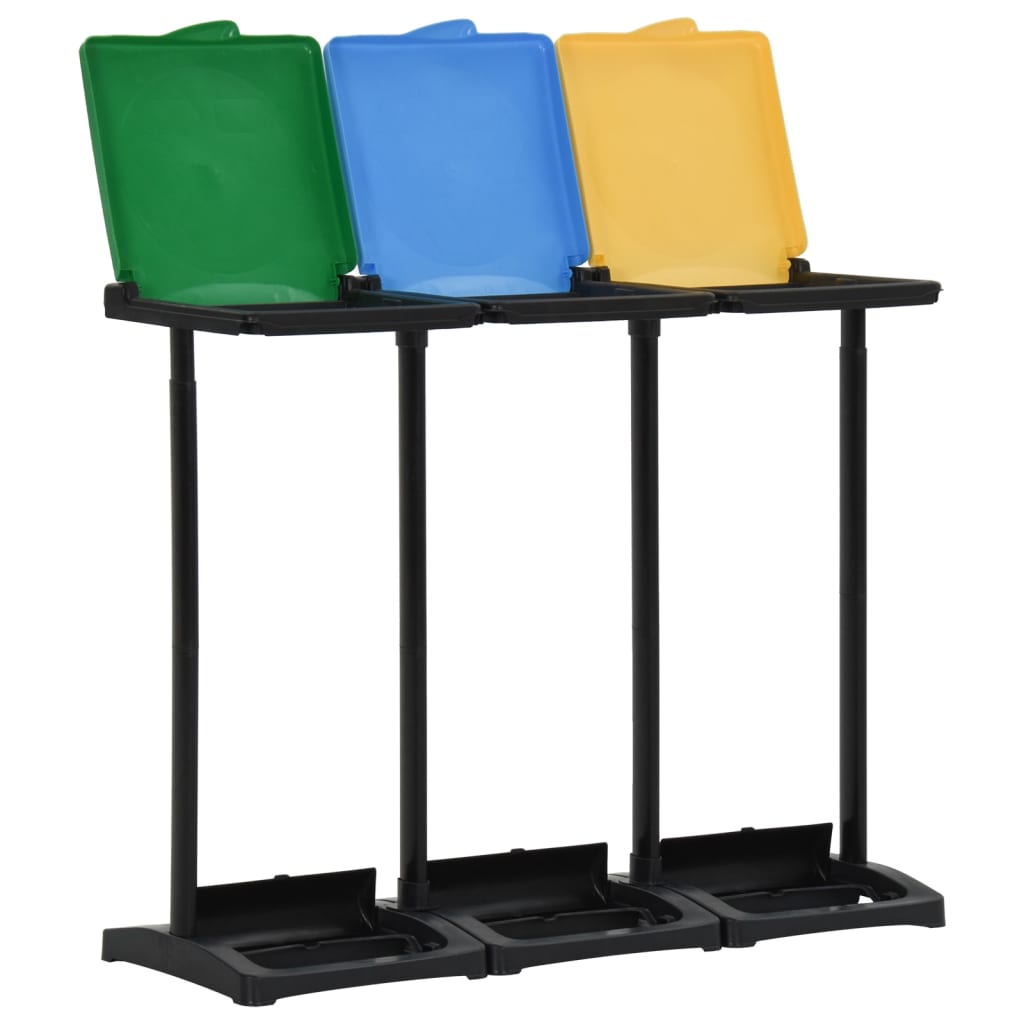340989 vidaXL Bin Bag Stands with Lid 240-330 L Multicolour PP