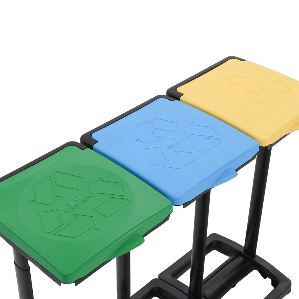 340989 vidaXL Bin Bag Stands with Lid 240-330 L Multicolour PP