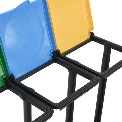 340989 vidaXL Bin Bag Stands with Lid 240-330 L Multicolour PP
