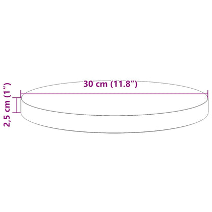 vidaXL Table Top White Ø30x2.5 cm Solid Wood Pine