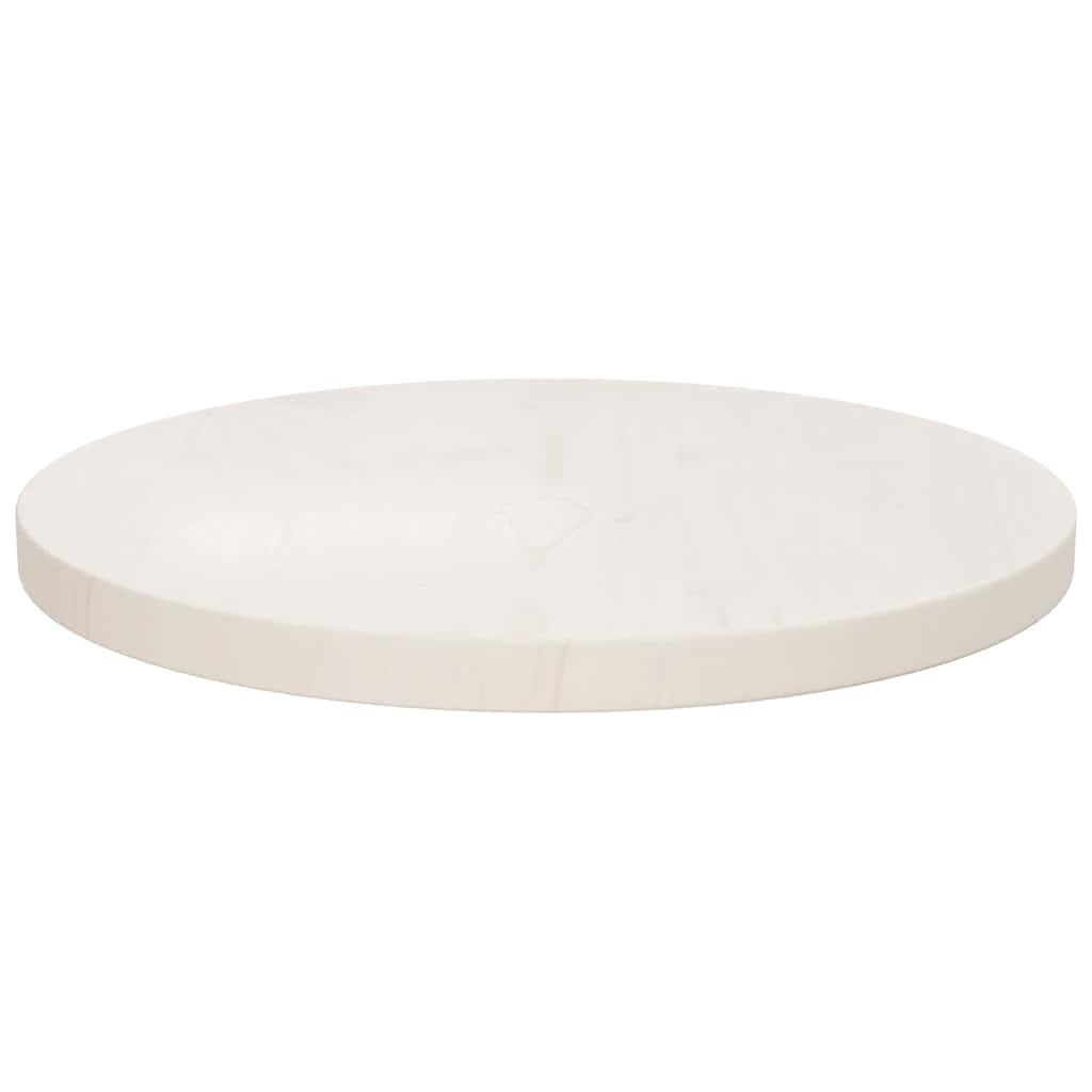 vidaXL Table Top White Ø40x2.5 cm Solid Wood Pine