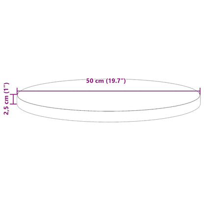 vidaXL Table Top White Ø50x2.5 cm Solid Wood Pine
