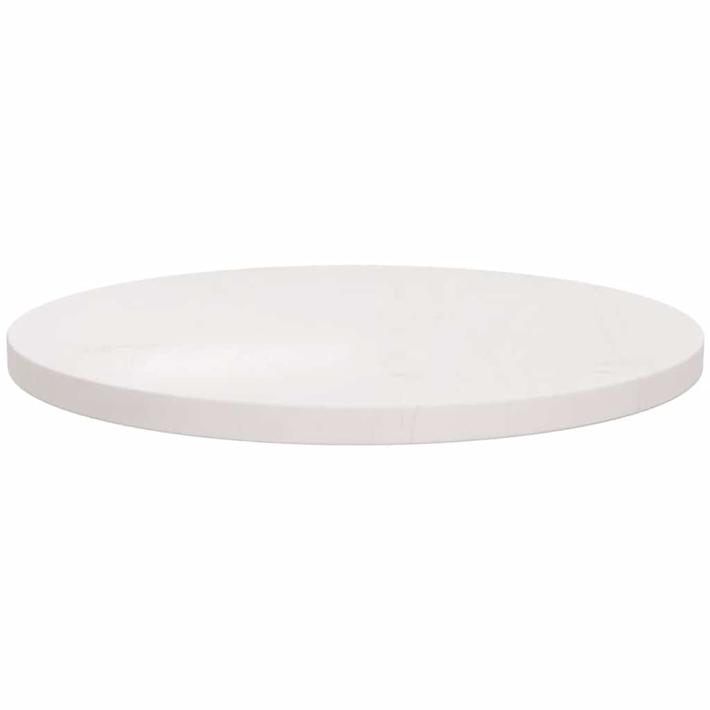 vidaXL Table Top White Ø60x2.5 cm Solid Wood Pine