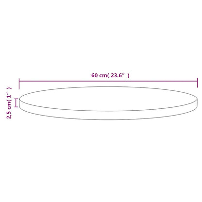 vidaXL Table Top White Ø60x2.5 cm Solid Wood Pine