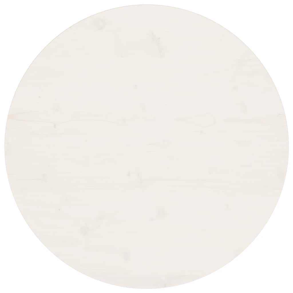 vidaXL Table Top White Ø70x2.5 cm Solid Wood Pine